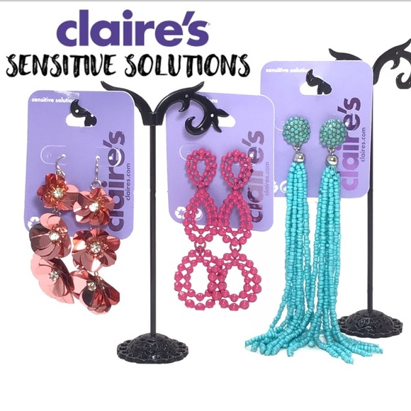 (3) Claire’s Fashion Boho Dangle Earrings- L12 - Picture 1 of 9